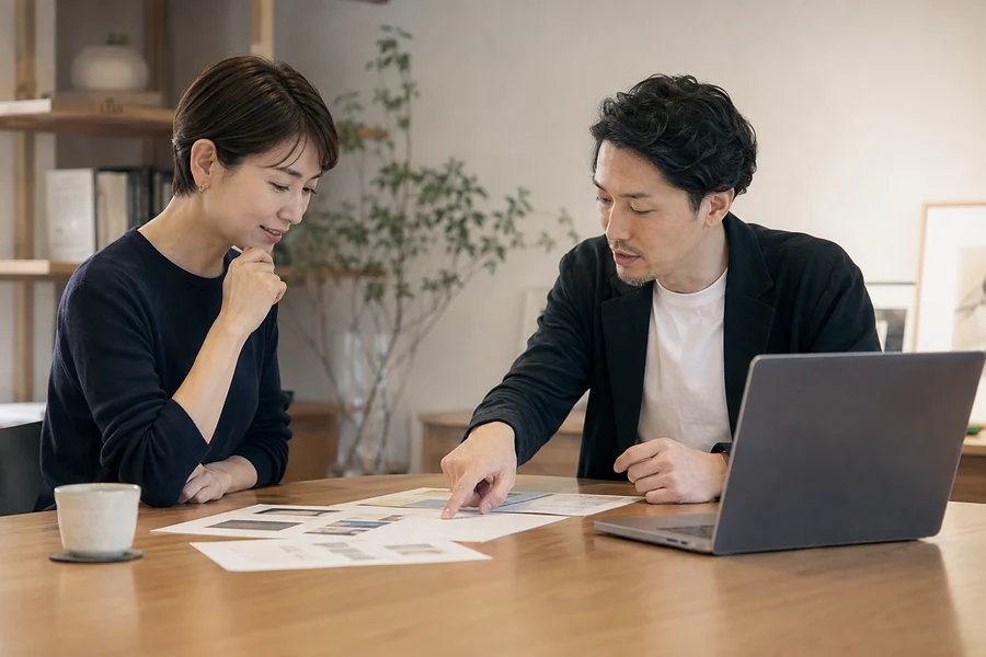 掲載内容を相談する打ち合わせのイメージ(AI生成)